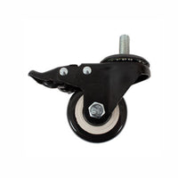 Rodaja PVC Negro Espiga Roscada 1/2" Giratoria Con Freno 2 1/2", Dogotuls ZF5191