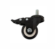 Rodaja PVC Negro Espiga Roscada 3/8" Giratoria Con Freno 2", Dogotuls ZF5190