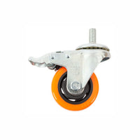 Rodaja PVC Naranja Espiga Roscada de 1/2" Con Freno 3", Dogotuls ZF5196