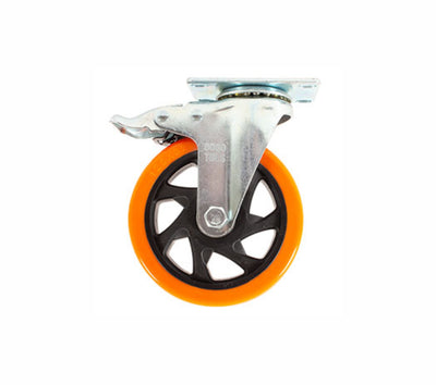 Rodaja PVC Naranja Giratoria con Freno 5